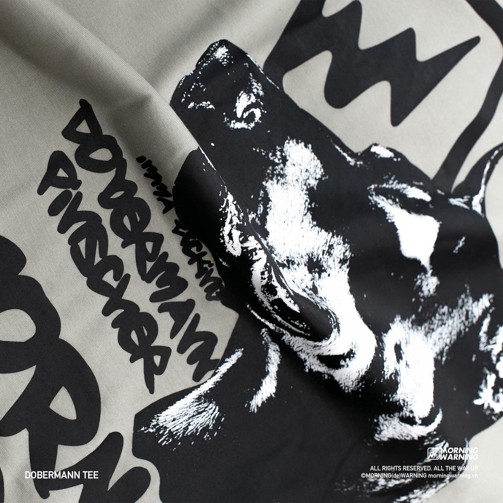 Áo thun Morning Warning Dobermann - Áo Thun Unisex Form Rộng Tay Lỡ Oversize Local Brand