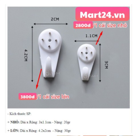 Combo 10 - 20 đinh 4 chân treo khung ảnh không cần khoan tường