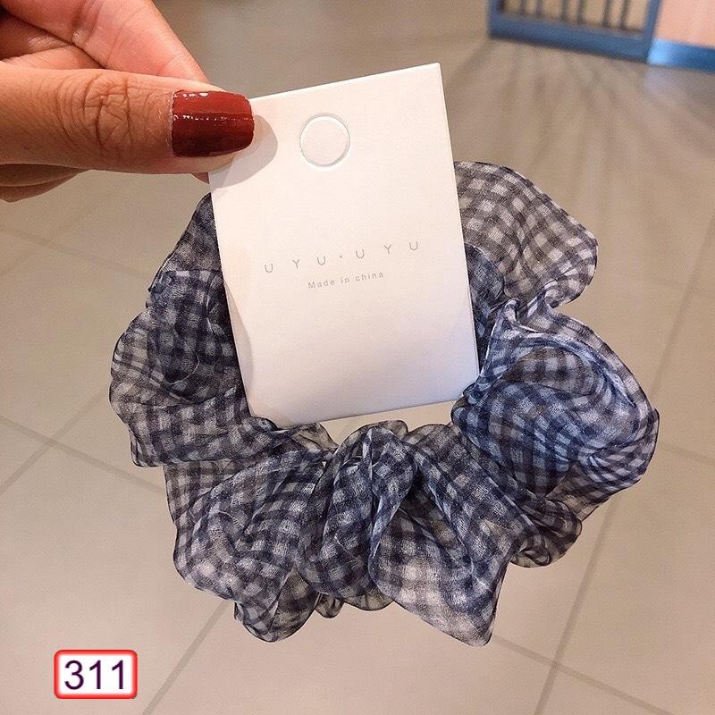 Buộc Tóc Vải Caro UYU 311 - Phong Cách Hàn Quốc