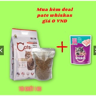 Thức ăn cho mèo catsrang 1kg tặng kèm pate whiskas