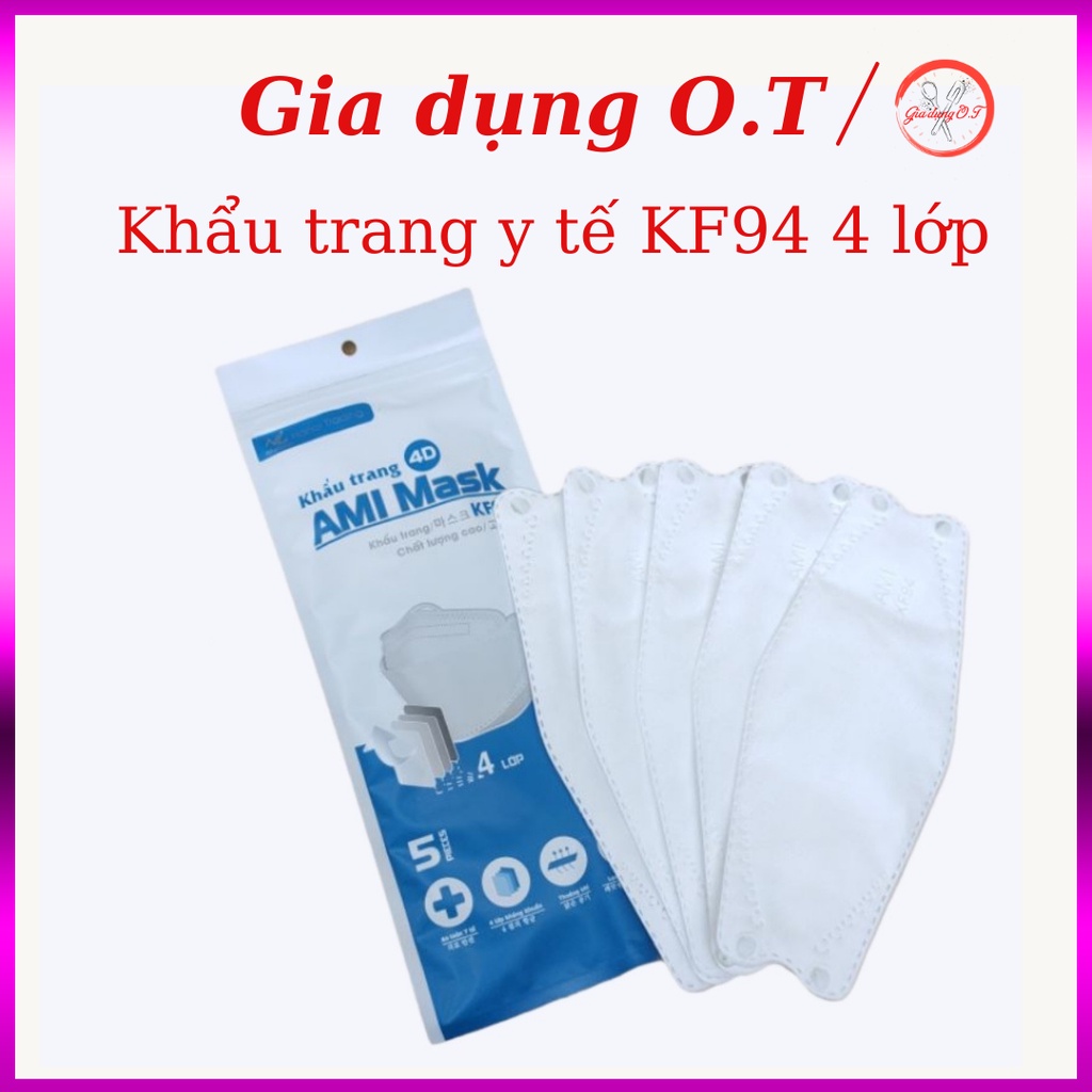 (Gói 10 chiếc ) Khẩu trang KF94 4D mask kháng khuẩn chống bụi mịn ôm sát mặt chính hãng công nghệ Hàn thumbnail