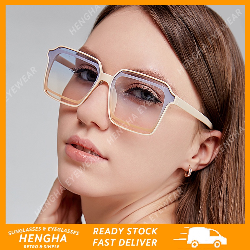 Kính Mát Gọng Vuông Màu Kẹo Chống Tia UV Thời Trang Hàn Quốc Cho Nữ