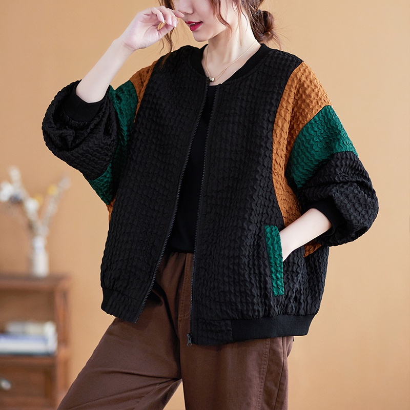 A380 áo bigsize freesize áo khoác bomber thời trang kết hợp màu trẻ trung phong cách