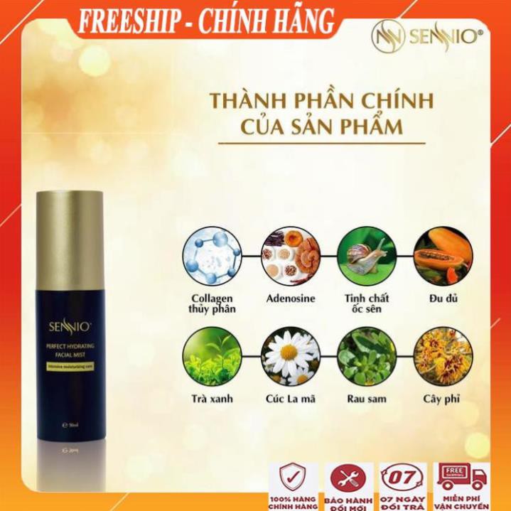 [ FreeShip - MUA 1 TẶNG 1 ] Xịt dưỡng ẩm căng bóng da sennio/ Xịt khoáng dưỡng ẩm da mặt đa năng cao cấp