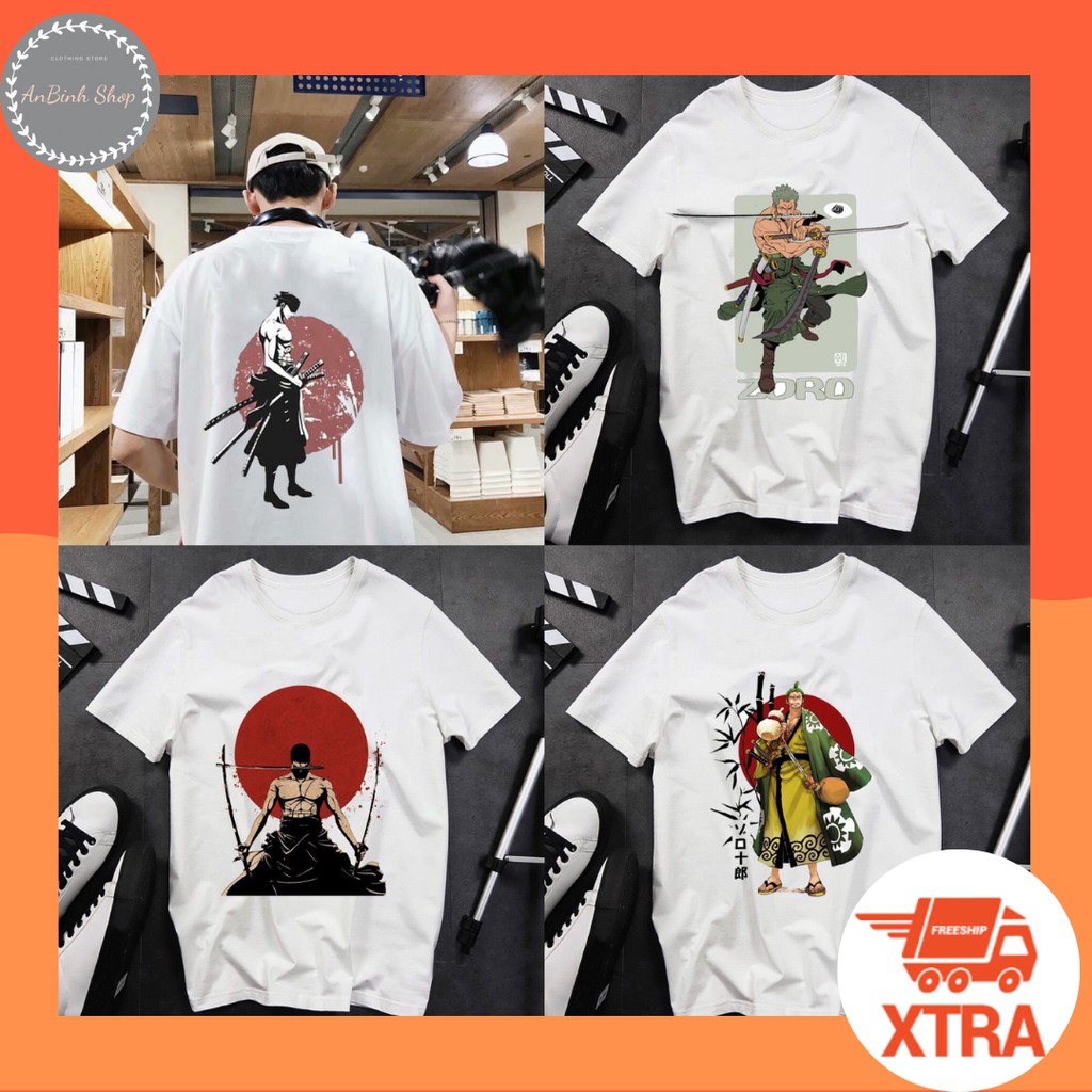 Áo thun ZoRo One Piece Luffy 🚚 FREESHIP 🚚 Áo phông trắng Nam Nữ Unisex in hình Zoro siêu đẹp chất cotton mịn mát