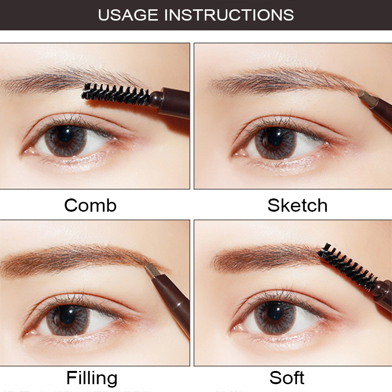 Bút chì vẽ lông mày đầu xoay tự động chống thấm nước lâu trôi JP5