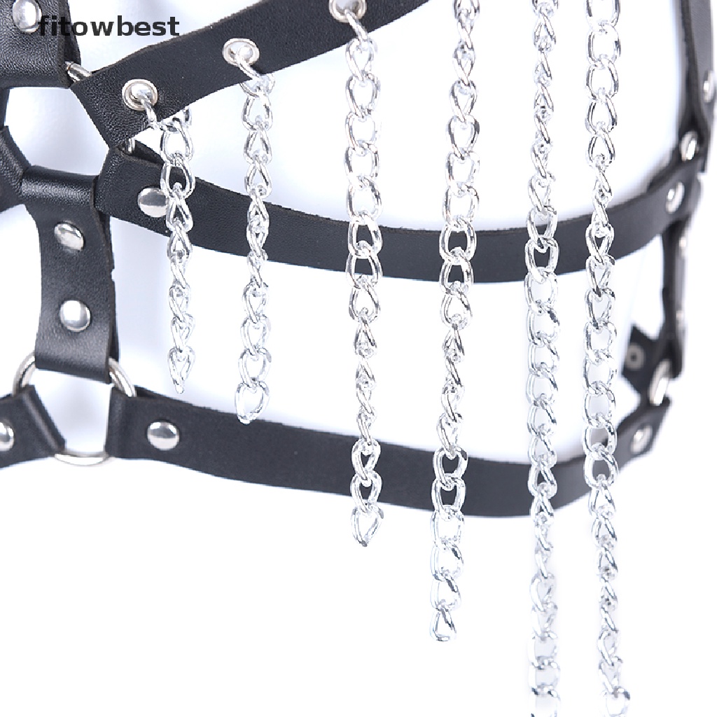 Dây Da Đeo Trang Trí Cơ Thể Màu Đen Phong Cách Gothic Cho Nữ