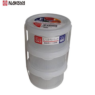 Set 3 hộp nhựa tròn Nakaya 180ml trữ đồ ăn dặm cho bé nội địa Nhật Bản