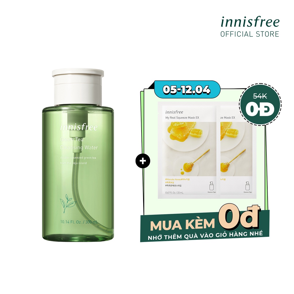 Nước tẩy trang trà xanh innisfree Green Tea Cleansing Water 300ml