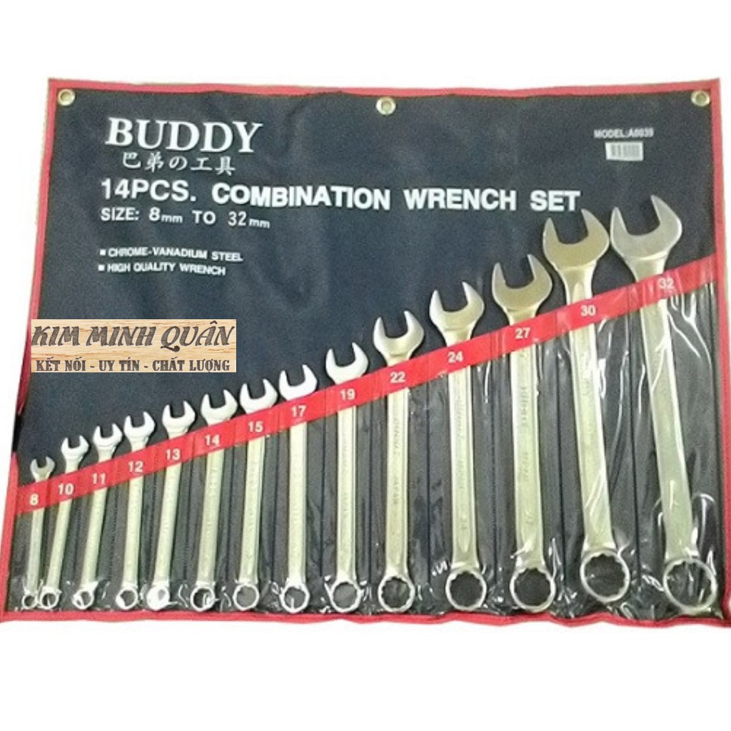 Bộ Cơ Lê Vòng Miệng JAPAN 14 Cây 8~32mm BA0039 BUDDY