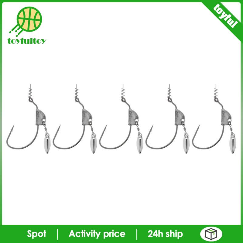 Set 5 Móc Câu Cá 5g Hình Giun Kèm Con Quay Chuyên Dụng