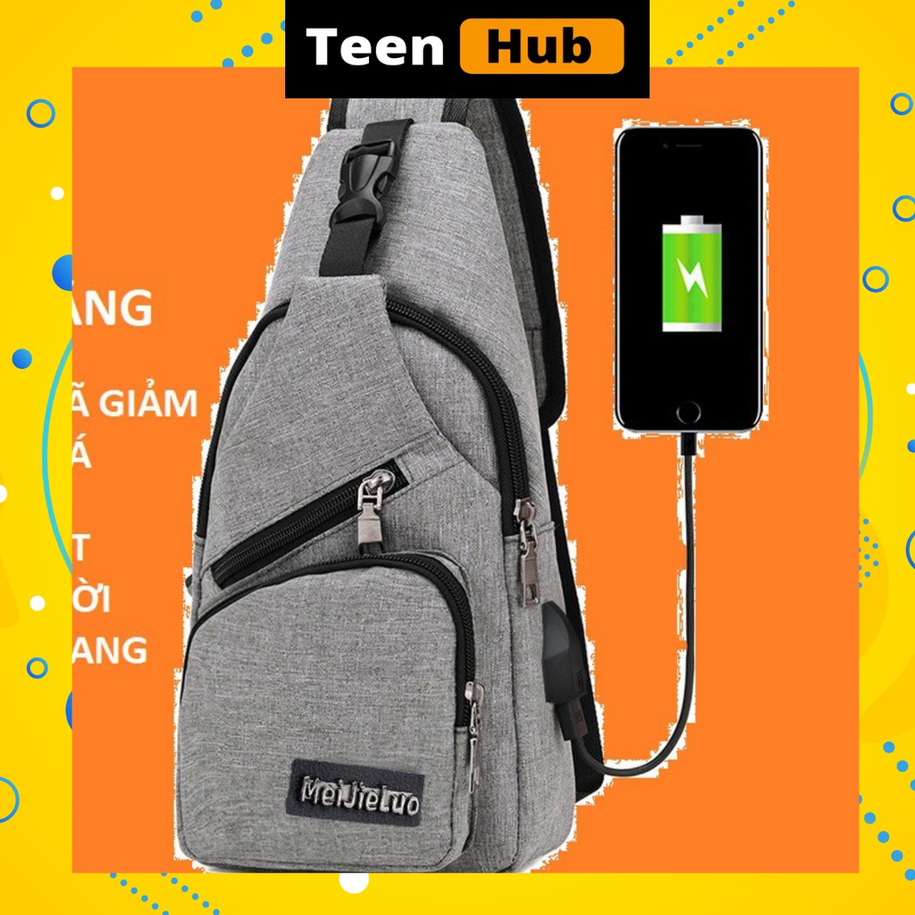 Túi đeo chéo nam 💙 FREESHIP 💙 Mã giảm giá 10k 💙 Túi nam nhiều ngăn tiện lợi, cổng sạc USB kết nối với pin dự phòng