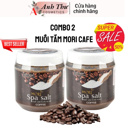 Muối tắm Mori cafe  Thái Lan 700g/Tẩy da chết toàn thân trắng da,ngừa mụn  café Mori Thái lan