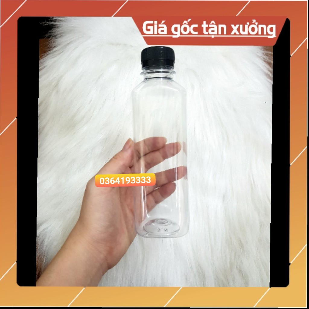 FREESHIP50K Combo 100 Chai Nhựa Vuông 350ml Kèm Nắp đen