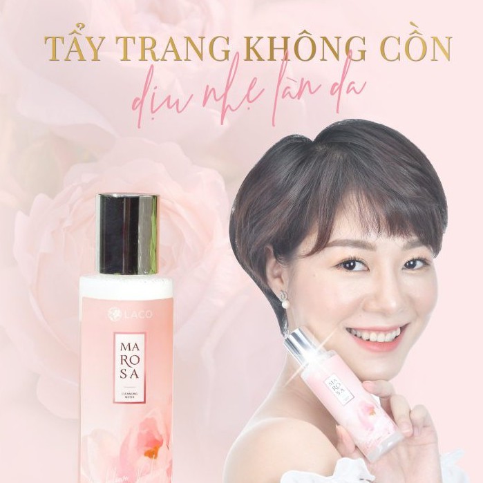 Nước Tẩy Trang Marosa Laco không cồn - Hỗ trợ làm sạch da, loại bỏ lớp trang điểm và bụi bẩn (chai 120ml)