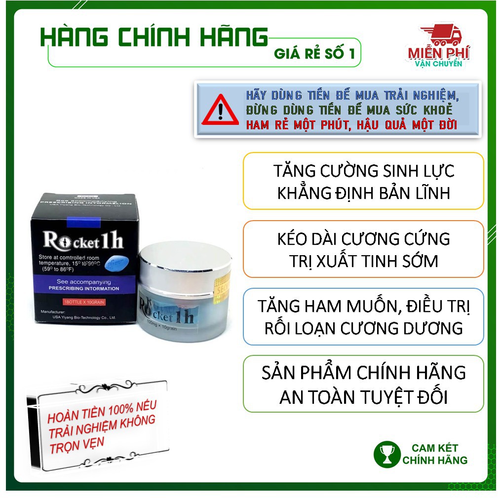 Rocket 1H hộp 10 viên - Đẳng cấp phái mạnh - 3wolves shop