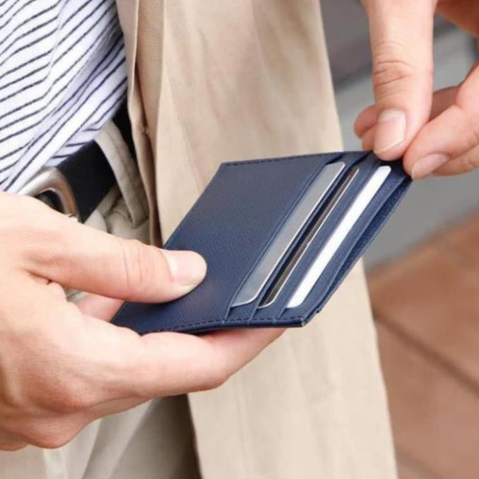 [HÀNG CAO CẤP]  Ví mini nữ, ví nam Bóp Cardholder ZERO Da Saffiano Nhập Khẩu Cao Cấp Chống Thấm Nước Unisex