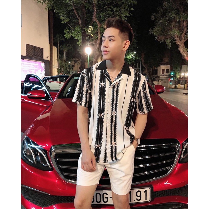Sơ mi nam cộc tay hoạ tiết (FreeShip XTRA) chất lụa mềm mịn,sang trọng ,lịch lãm | BigBuy360 - bigbuy360.vn