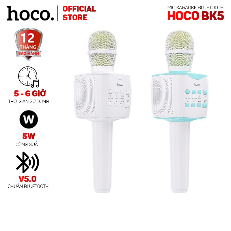 Micro Karaoke Hoco BK5 bluetooth V5.0, âm thanh sống động - Tương thích với mọi thiết bị