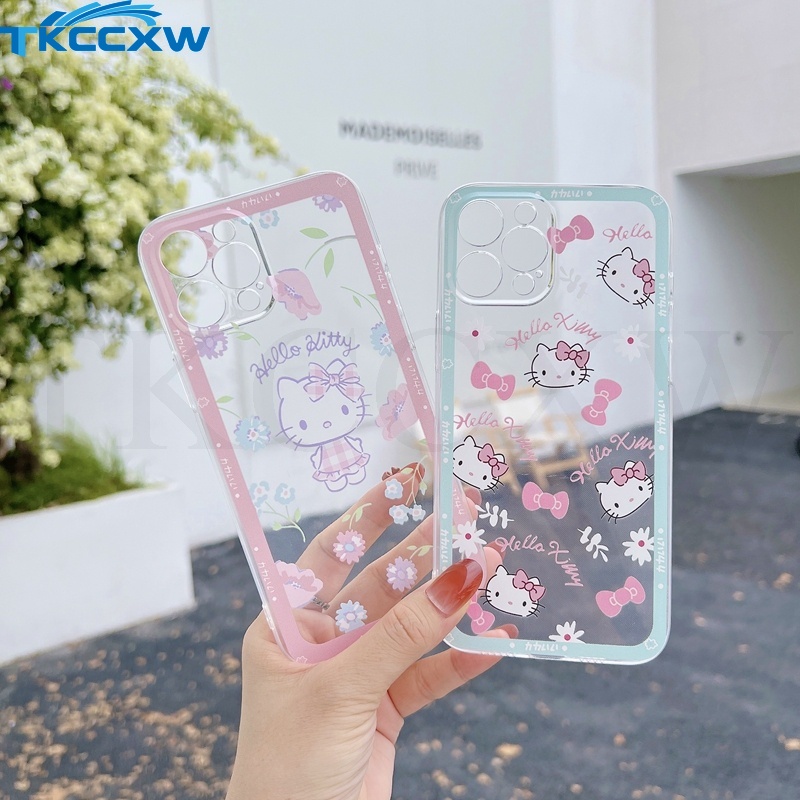 Ốp điện thoại TPU dẻo trong suốt hình Hello Kitty cho Samsung Galaxy Note 20 S21 S20 Ultra S20 S21 Plus S20 S21 FE Note 10+