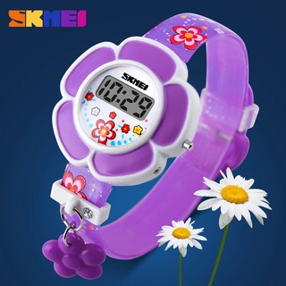 Đồng hồ đeo tay kỹ thuật số SKMEI bằng nhựa thiết kế hình bông hoa 3D cho bé trai và b 5