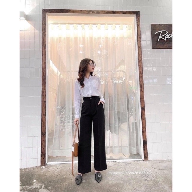 [RÁCH STORE]Quần Tây Ống Rộng 1 Nút 525