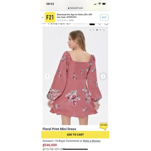 Đầm hoa f21 xuất xịn bigsize ảnh chụp tại shop