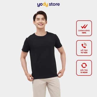 4/7 Áo thun YODY nam cổ tròn dáng basic áo phông cotton mềm mại thấm hút mồ hôi TSM5289