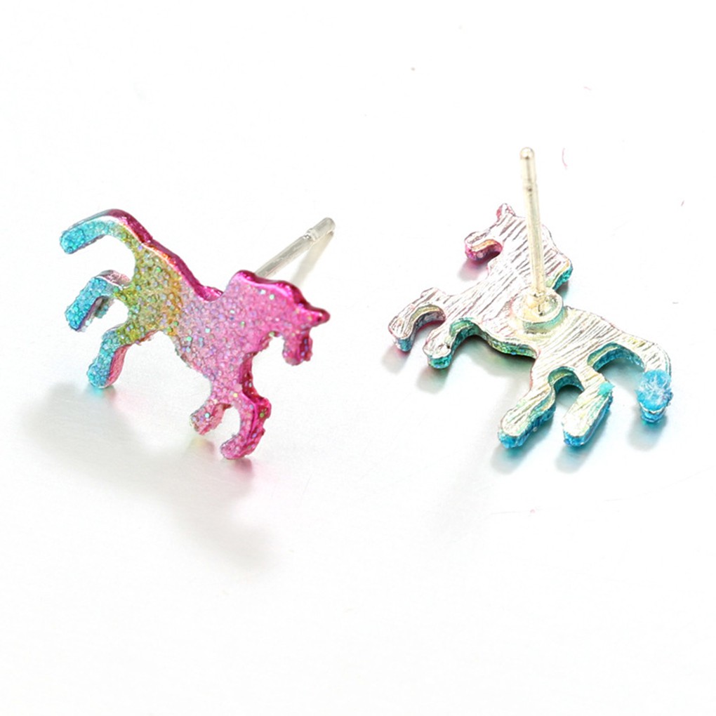 1 Đôi Bông Tai Hình Con Ngựa Lấp Lánh Cho Nữ