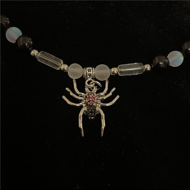 Vòng cổ hình nhện đính đá thời trang đường phố cho nam và nữ