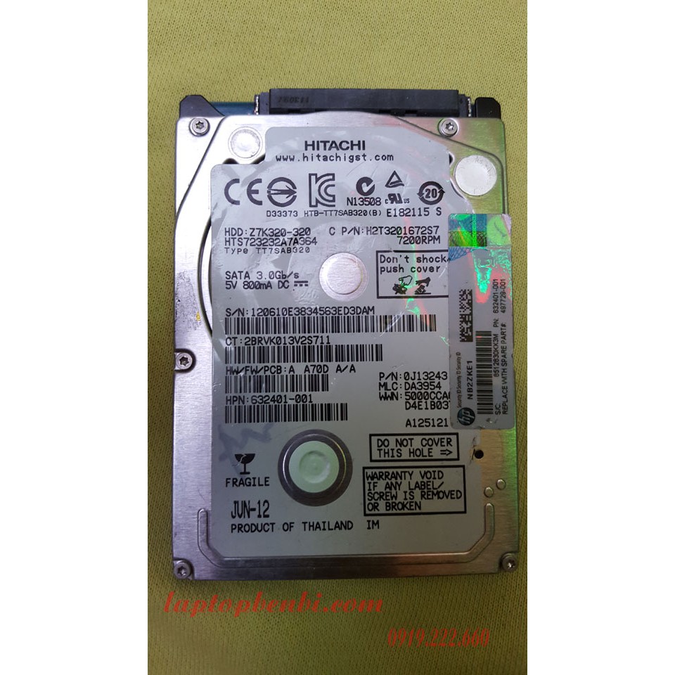 Ổ cứng laptop Slim Hitachi 320GB SATA - 7200rpm