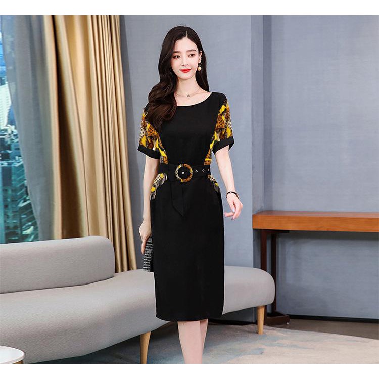 ĐẦM ÔM DỰ TIỆC CAO CẤP, KIỂU ĐẦM CÔNG SỞ PHỐI HỌA TIẾT 3253