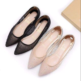 Bệt Louboutin Lưới Đính Đá
