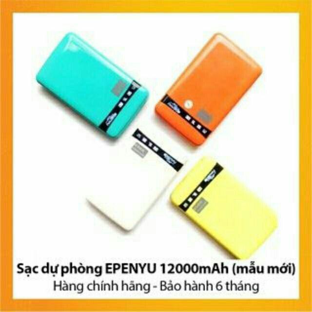 IN DỰ PHÒNG EPENYU 12000MAH (Mẫu Mới) ✓ 2 CỔNG USB ✓ CÓ ĐÈN PIN ✓ MÀN LED BÁO RUNG LƯỢNG PIN