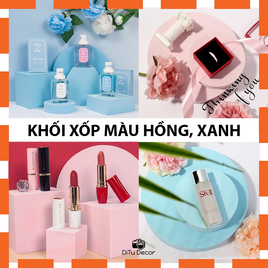 Khối xốp chụp ảnh màu HỒNG, XANH - khối chụp hình nhiều mẫu - DiTu Decor