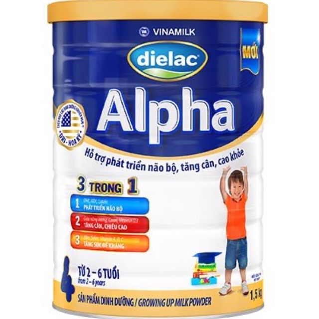 Sữa Bột Vinamilk Dielac Alpha 4 - lon thiếc 1,5kg