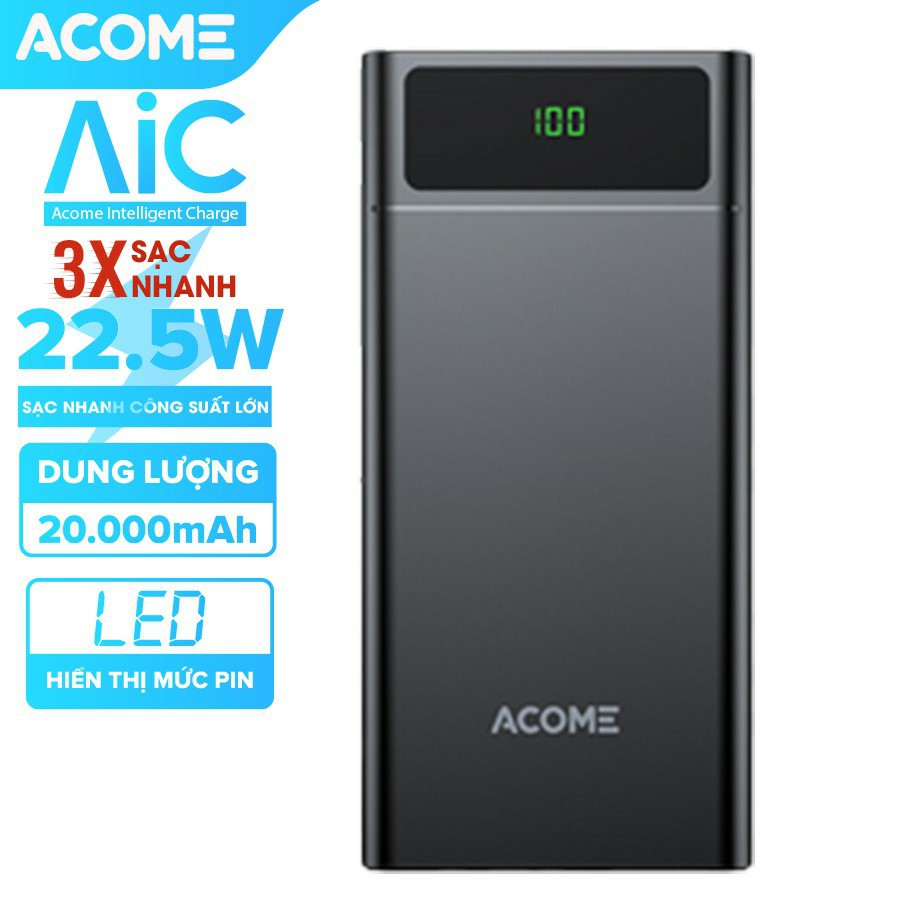 Pin Sạc Dự Phòng ACOME AP201 20000mAh Sạc Nhanh 22.5W - BẢO HÀNH 18 THÁNG
