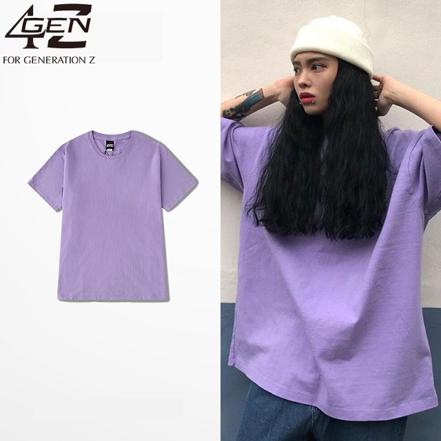 Áo phông nữ form rộng tay lỡ 2021, áo thun trơn nam nữ unisex cổ tròn giá rẻ đẹp Quảng Châu chất cotton Ulzzang 2021