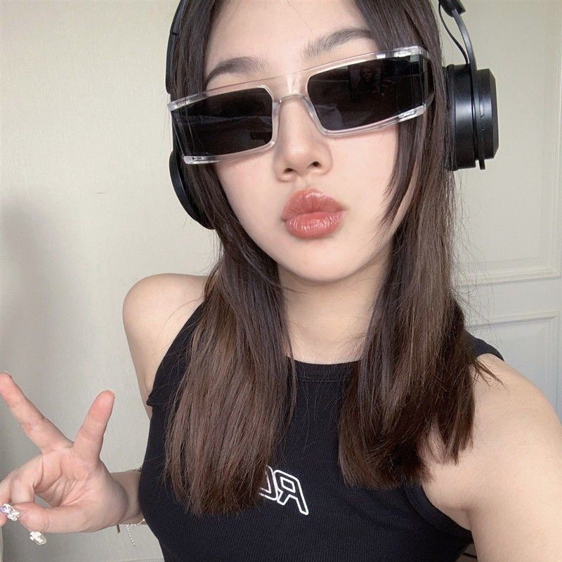 Kính Mát Hình Chữ Nhật Chống Nắng Thời Trang Đường Phố Cho Nữ