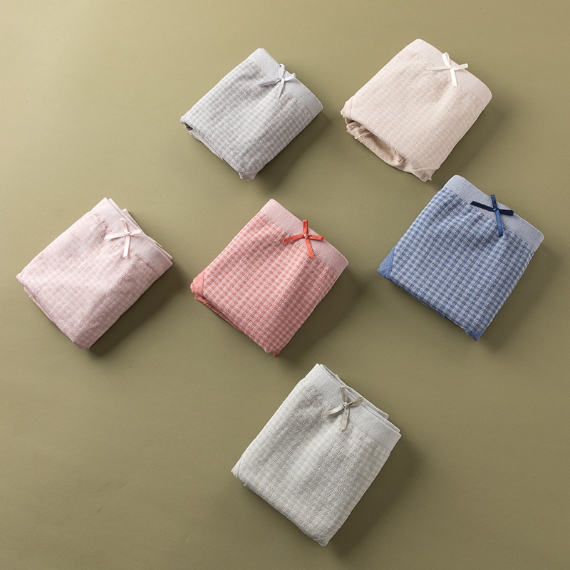 Quần lót nữ cotton dệt kim cao cấp quần chip hoạ tiết karo mềm mại thoáng mát YUKAGO PVN17379 | WebRaoVat - webraovat.net.vn