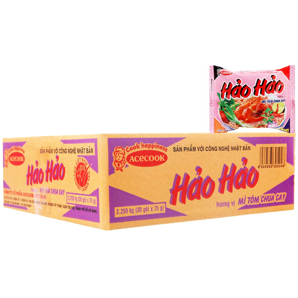 Mì Tôm Hảo Hảo Chua Cay  gói 75g combo 10 gói