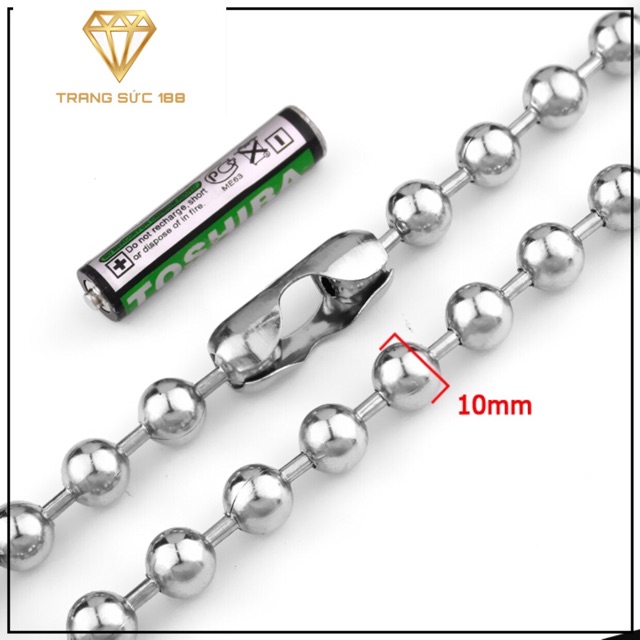 Dây chuyền inox nam bi tròn to ball chain DN02