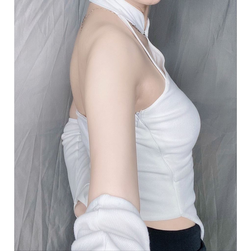 Áo yếm phong cách Trung Hoa sexy kèm phụ kiện tay áo thời trang