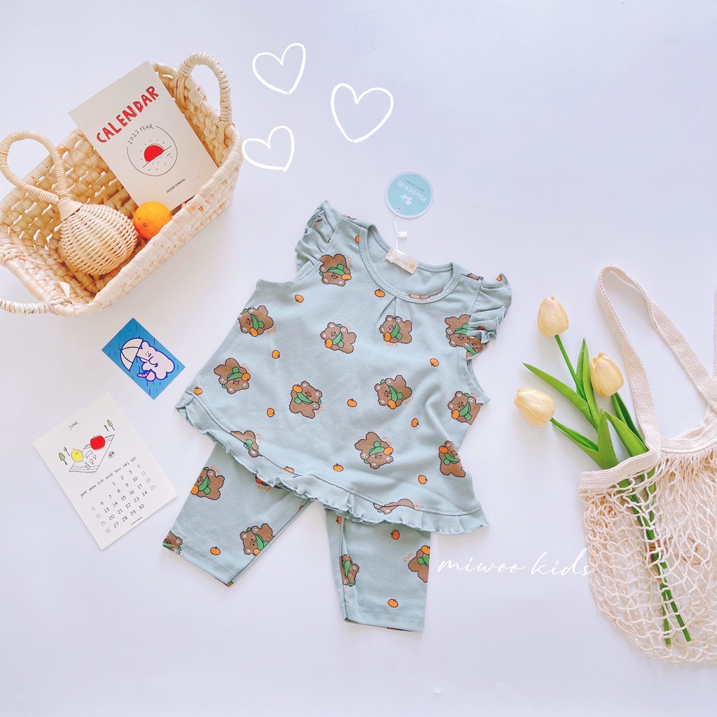 Đồ Bộ Mặc Nhà Cho Bé Gái Tay Cộc Quần Lửng – Bộ Ngắn Tay Cotton Thun Borip HM149 -  Homi Kids