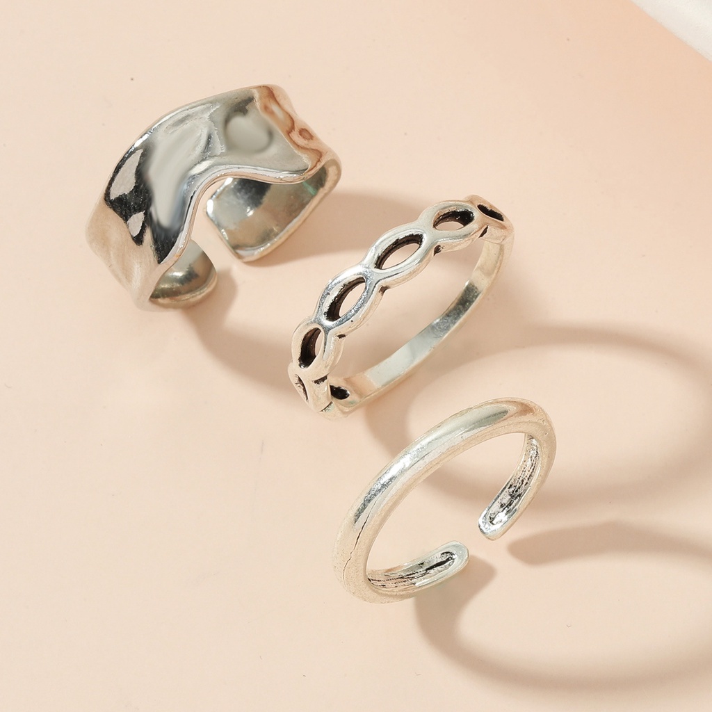 Set 3 nhẫn đeo tay phong cách vintage thời trang cho cặp đôi