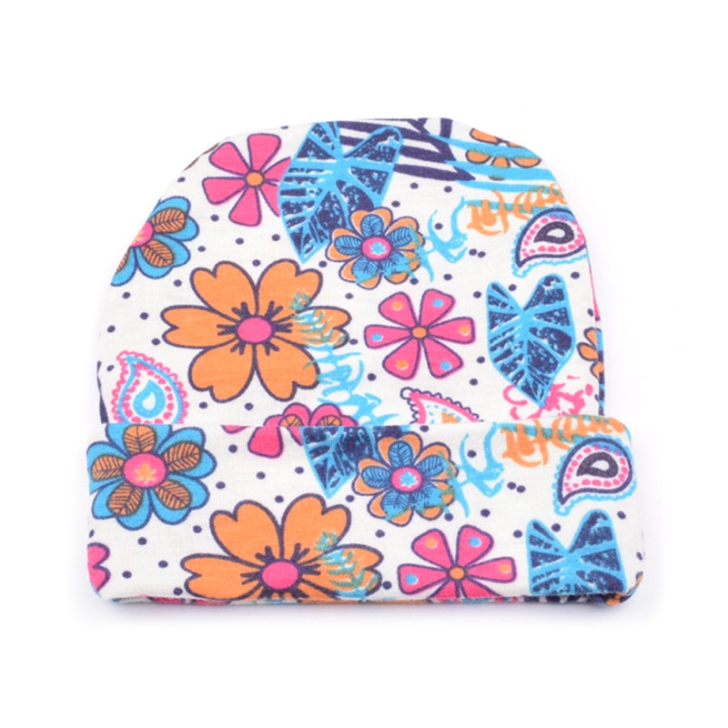 Mũ Beanie Cotton Dệt Kim In Họa Tiết Xinh Xắn Phù Hợp Làm Quà Cho Bé Sơ Sinh