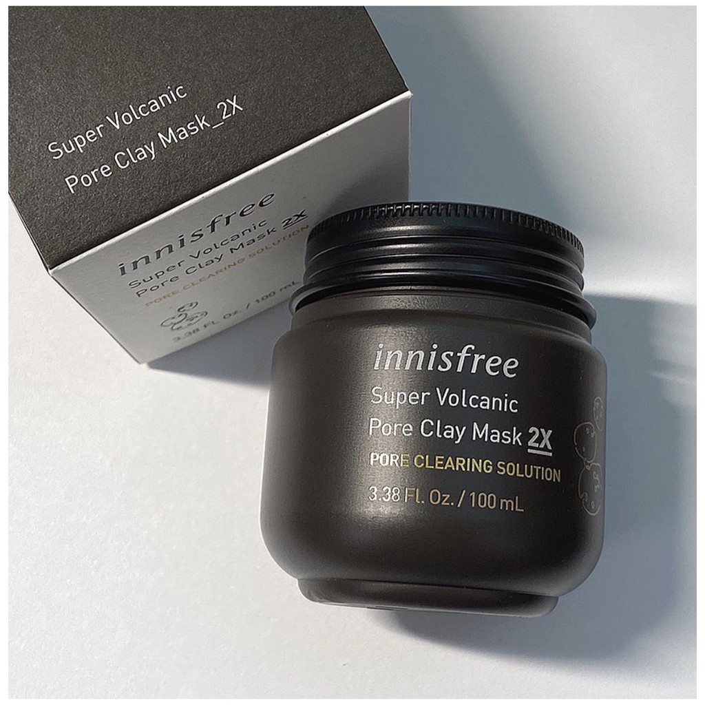 Mặt nạ đất sét thanh lọc lỗ chân lông đá tro núi lửa innisfree Super Volcanic Pore Clay Mask 2X 100ml Coco Mall KBeauty