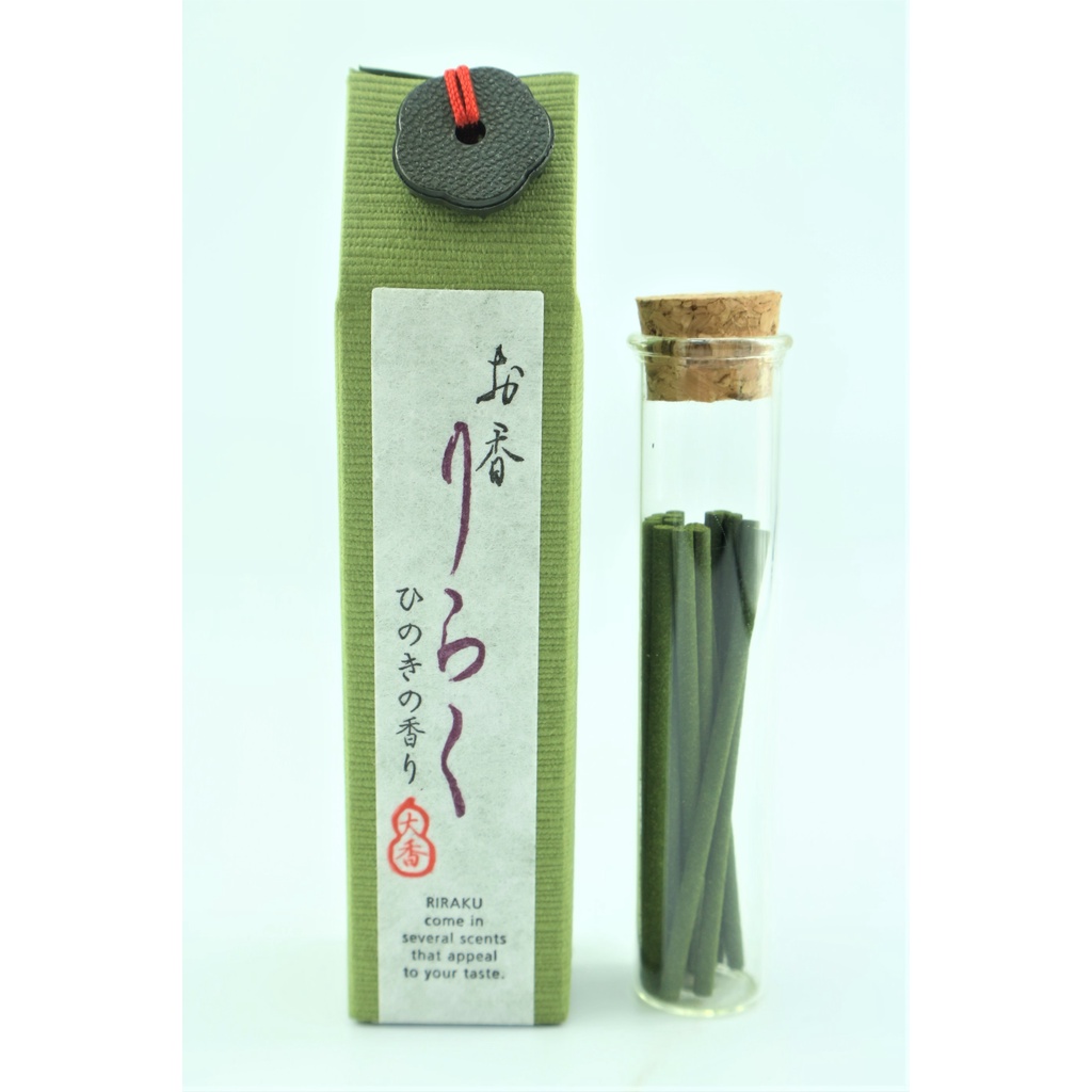 Nhang thơm Riraku Hinoki gỗ bách nhật, Thanh hương Nhật Bản thư giãn Nippon Kodo