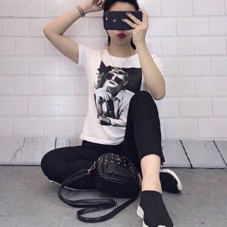 Bộ mặc nhà quần ống lỡ HM