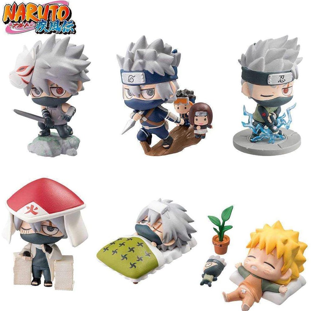 USNOW Cartoon Naruto Figure 6pcs/set Figure Toys Action Figures Kakashi Sasuke Uzumaki Namikaze Minato PVC Children Gift Anime Model